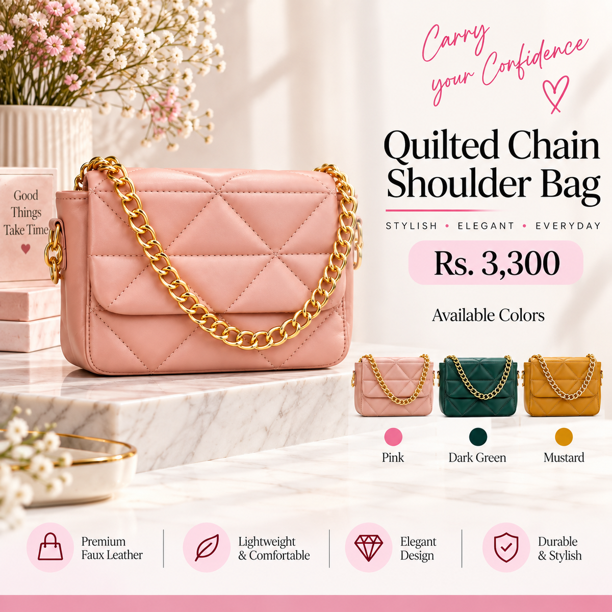 Quilted Chain Shoulder Bag