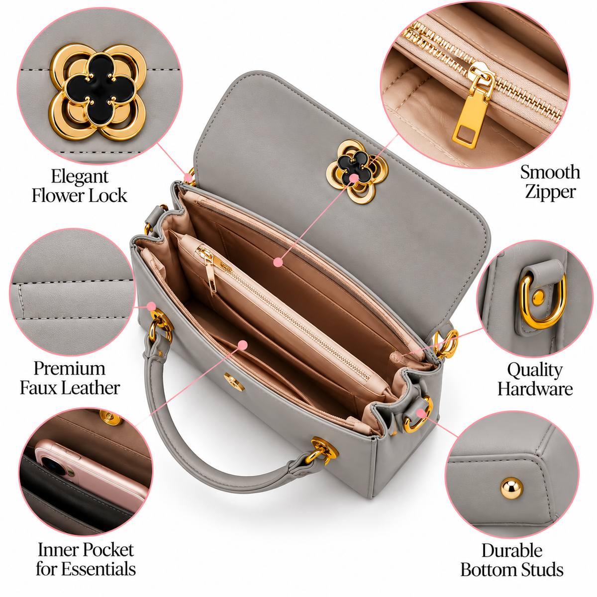 Flower-Lock Handbag
