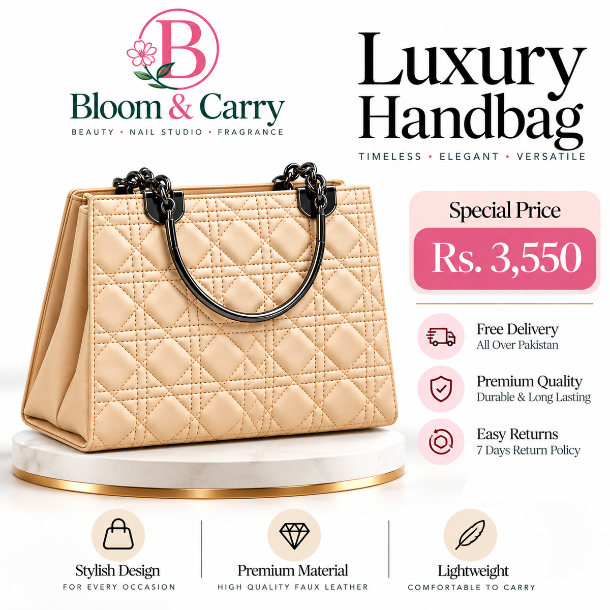 Luxury Handbag Elegant Versatile