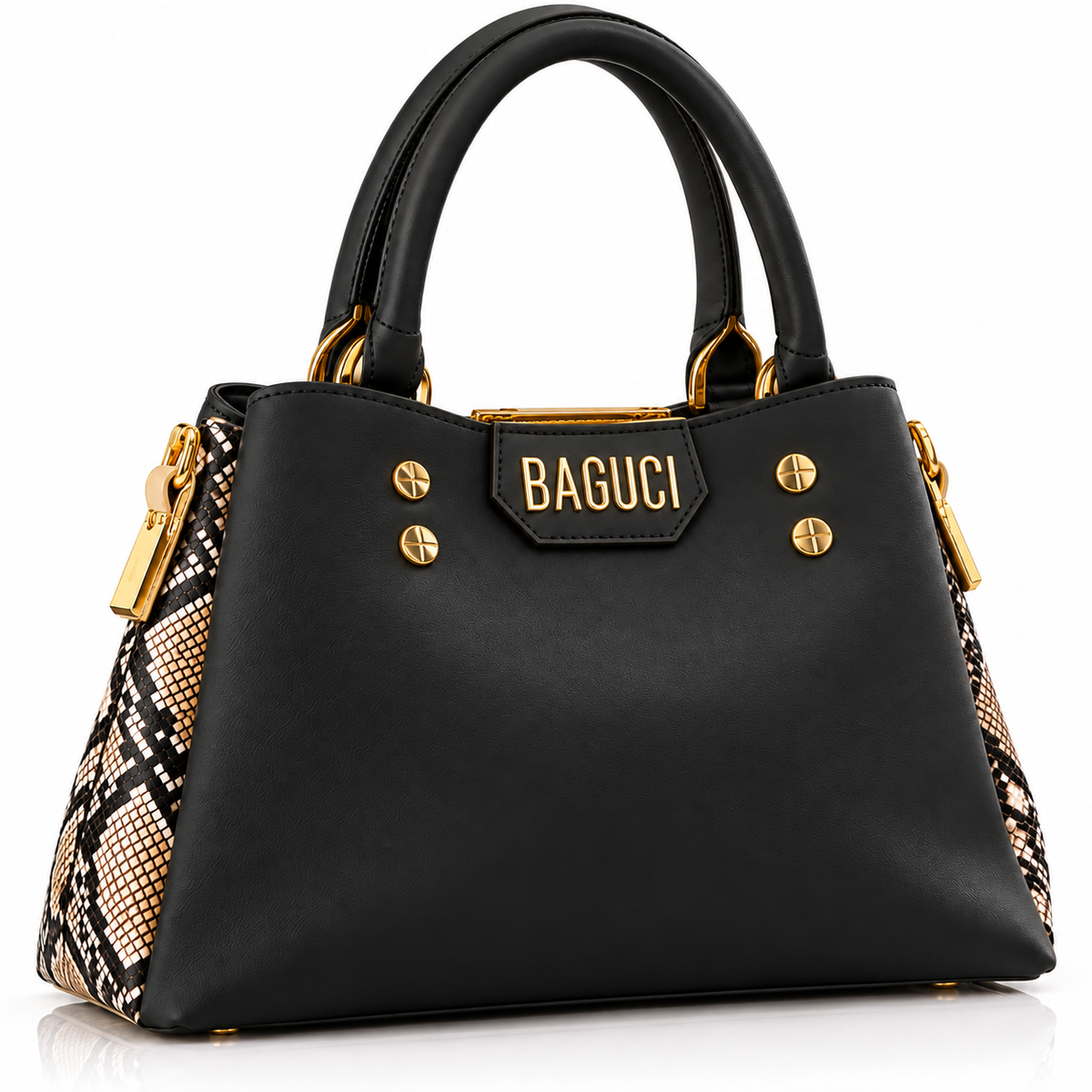 Snakeskin Side Accent Handbag