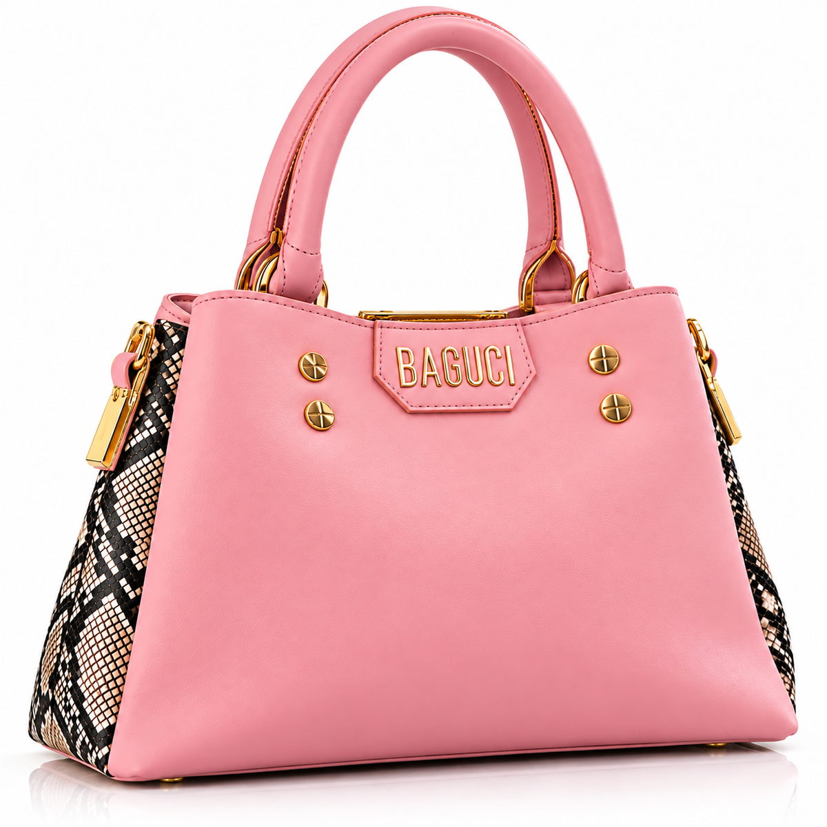 Snakeskin Side Accent Handbag