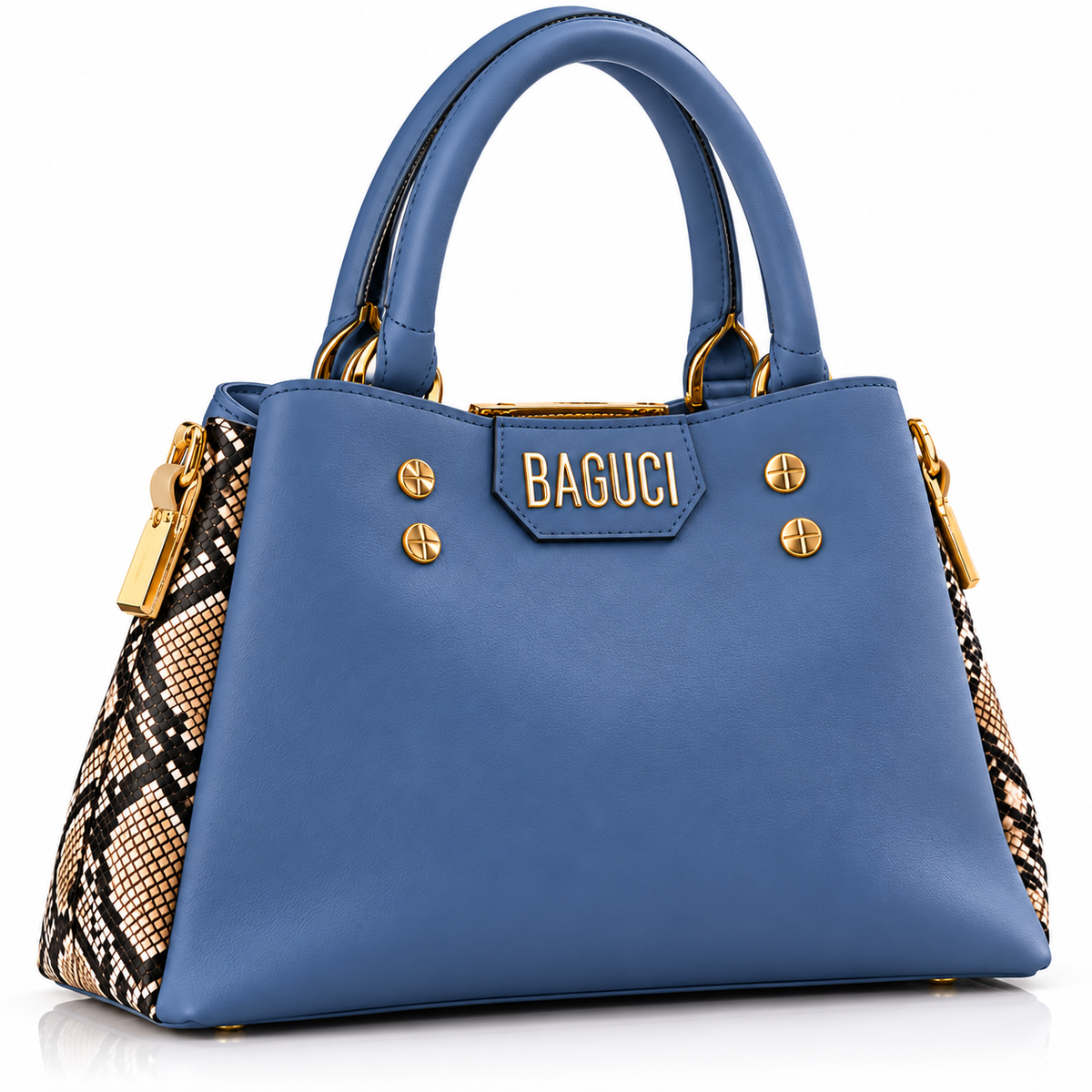 Snakeskin Side Accent Handbag