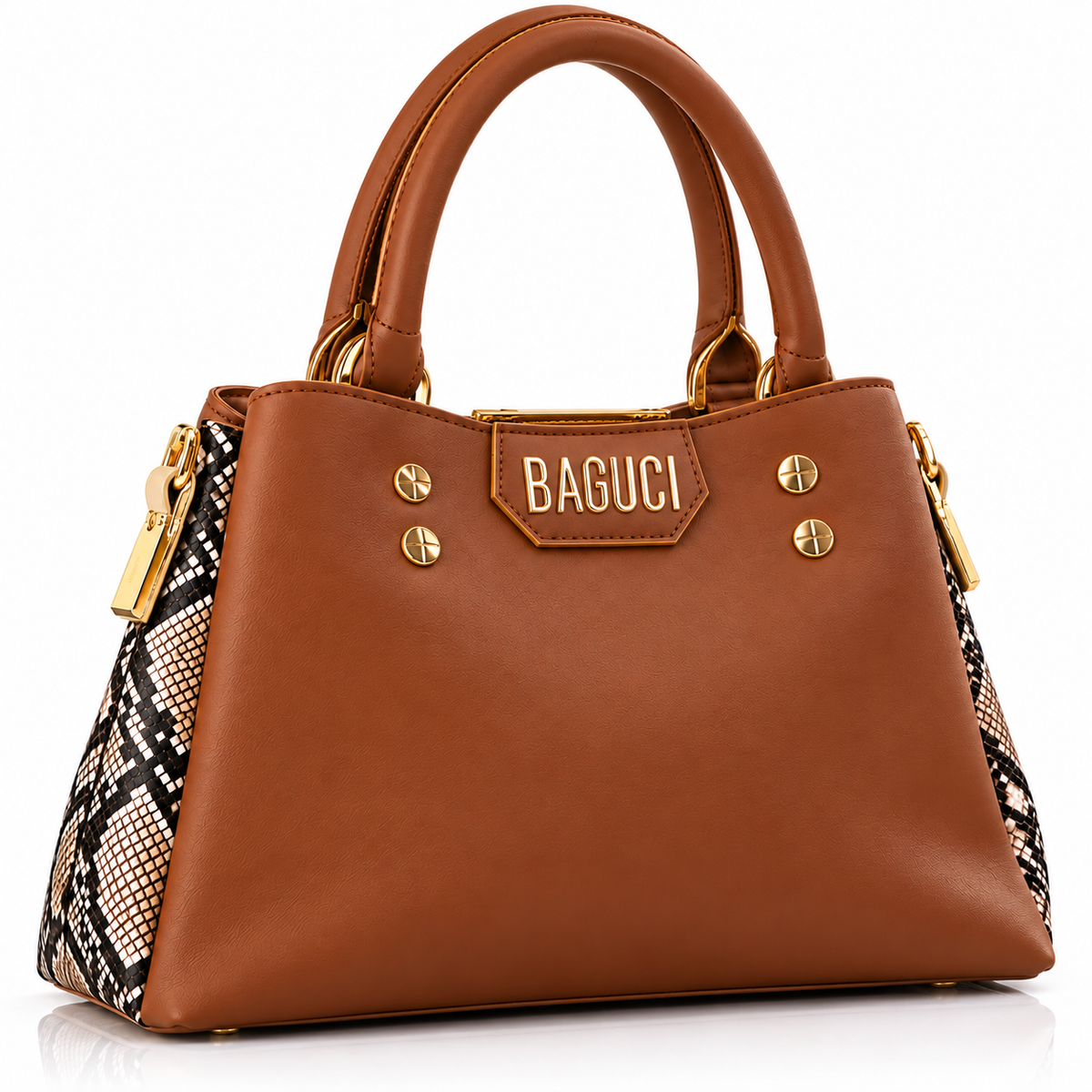 Snakeskin Side Accent Handbag