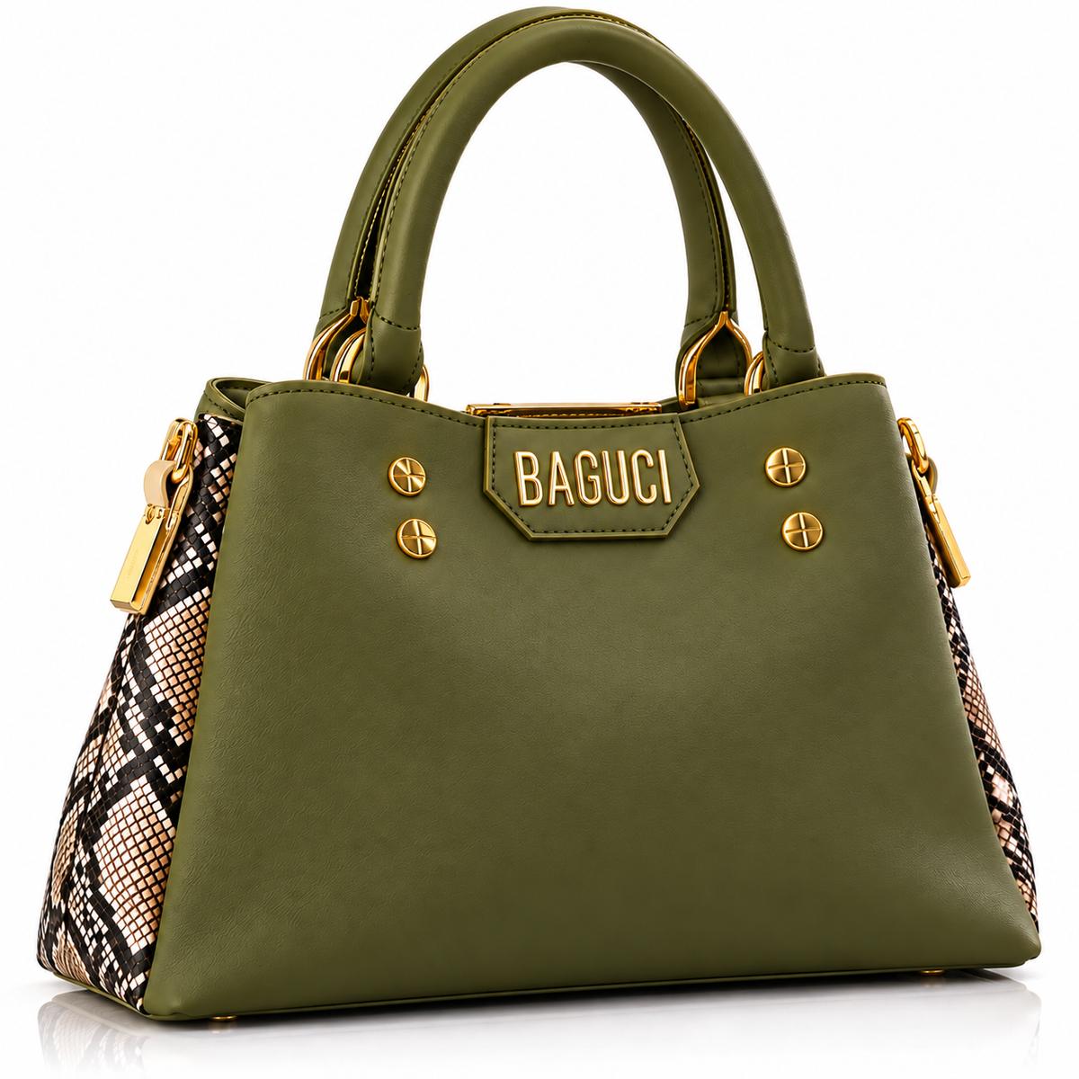 Snakeskin Side Accent Handbag