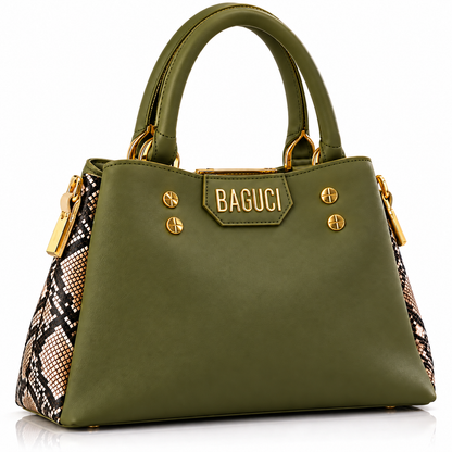 Snakeskin Side Accent Handbag