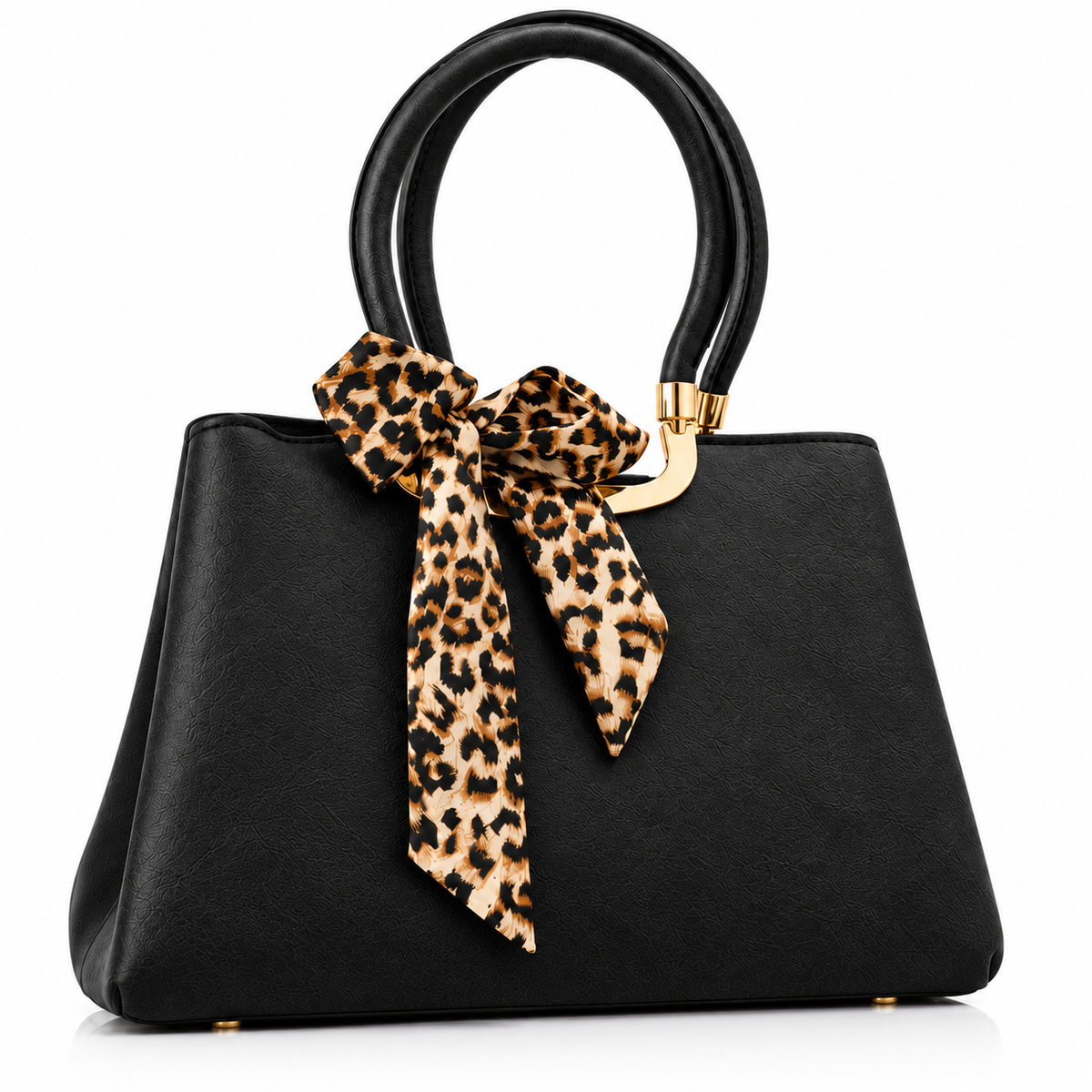 Leopard Scarf Chic Tote Handbag