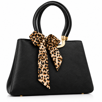 Leopard Scarf Chic Tote Handbag