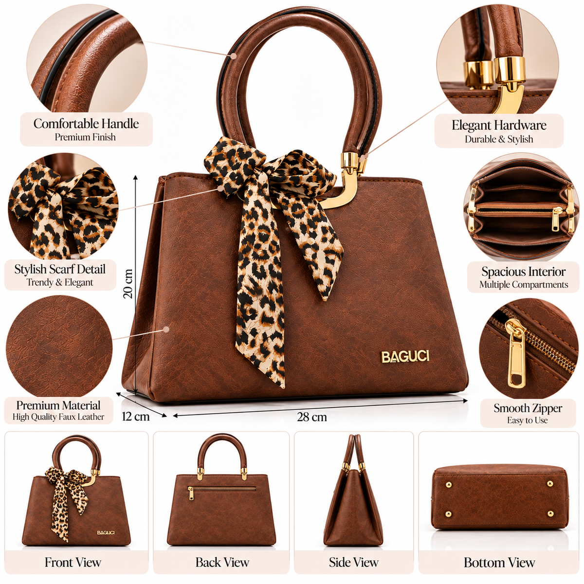Leopard Bow Chic Handbag