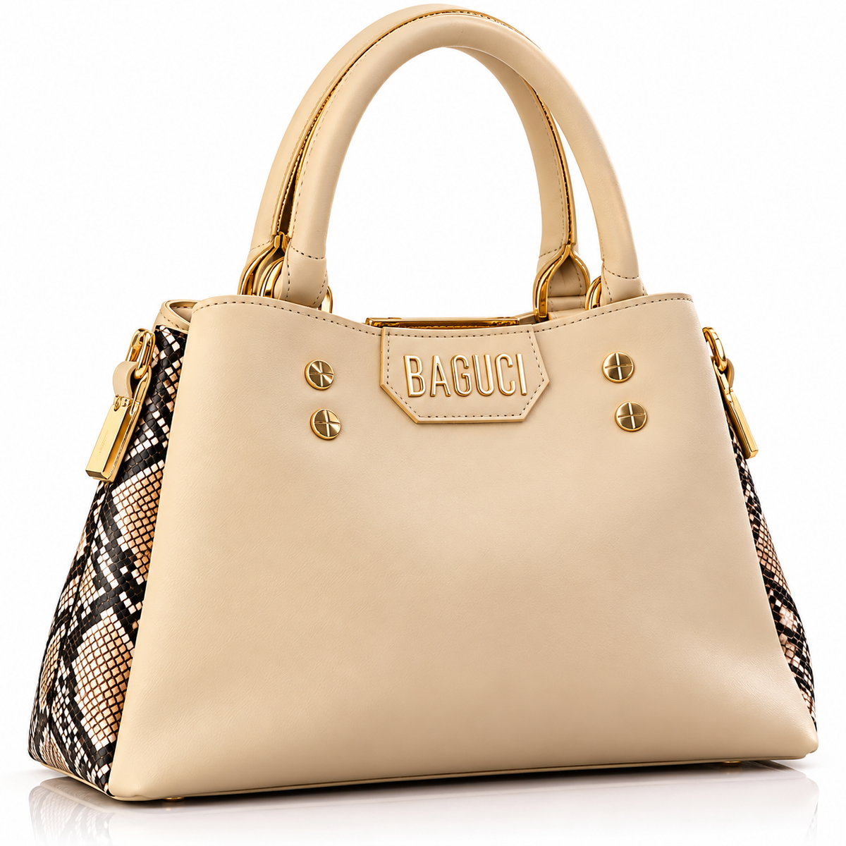 Snakeskin Side Accent Handbag