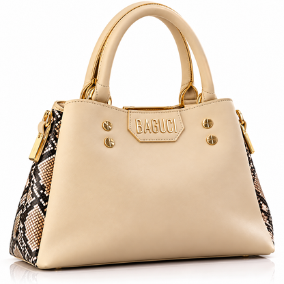 Snakeskin Side Accent Handbag