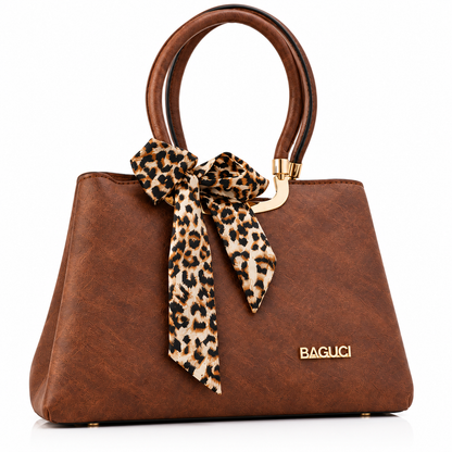 Leopard Scarf Chic Tote Handbag