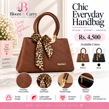 Leopard Scarf Chic Tote Handbag